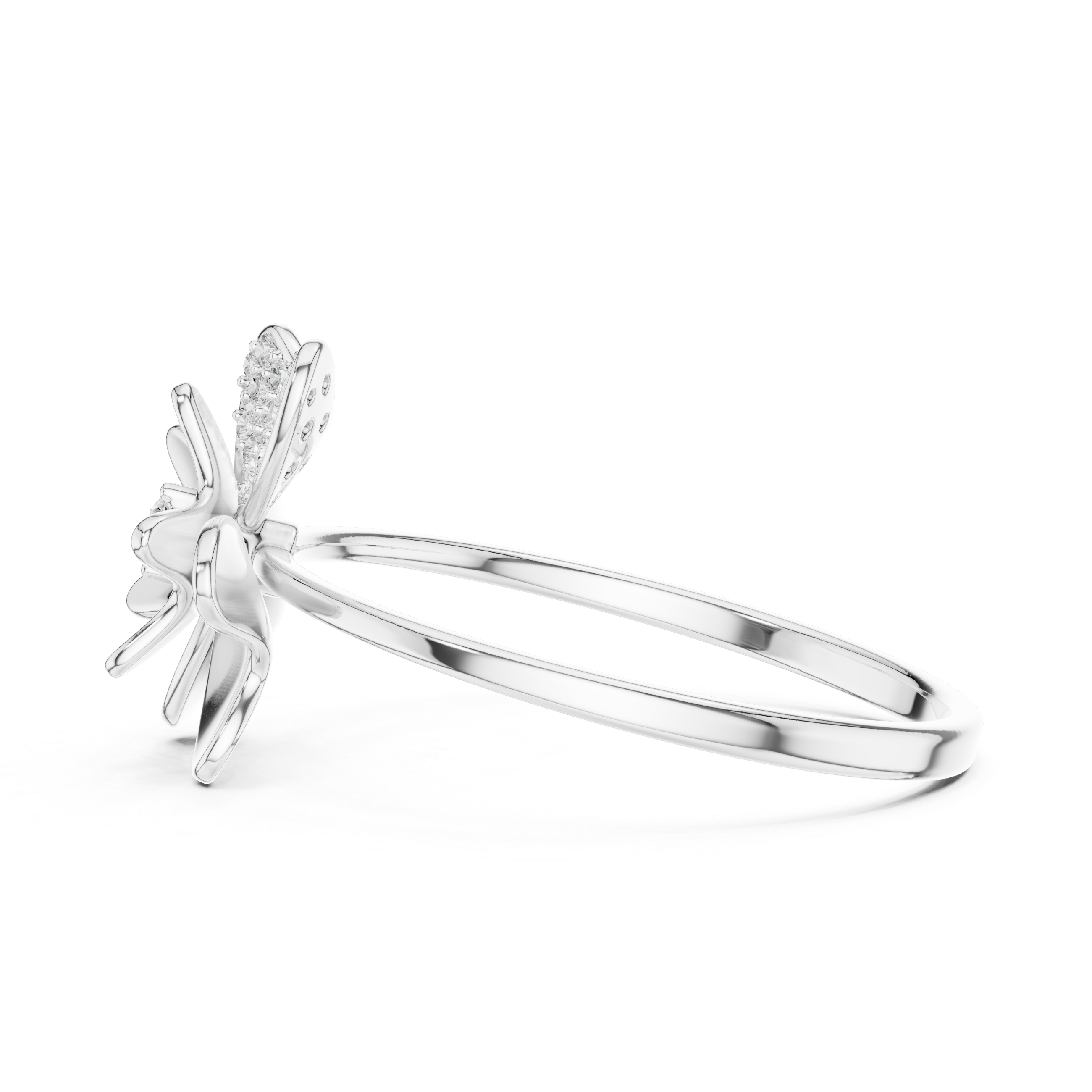 Blossom Duo Diamond Ring in Rose Gold Finish