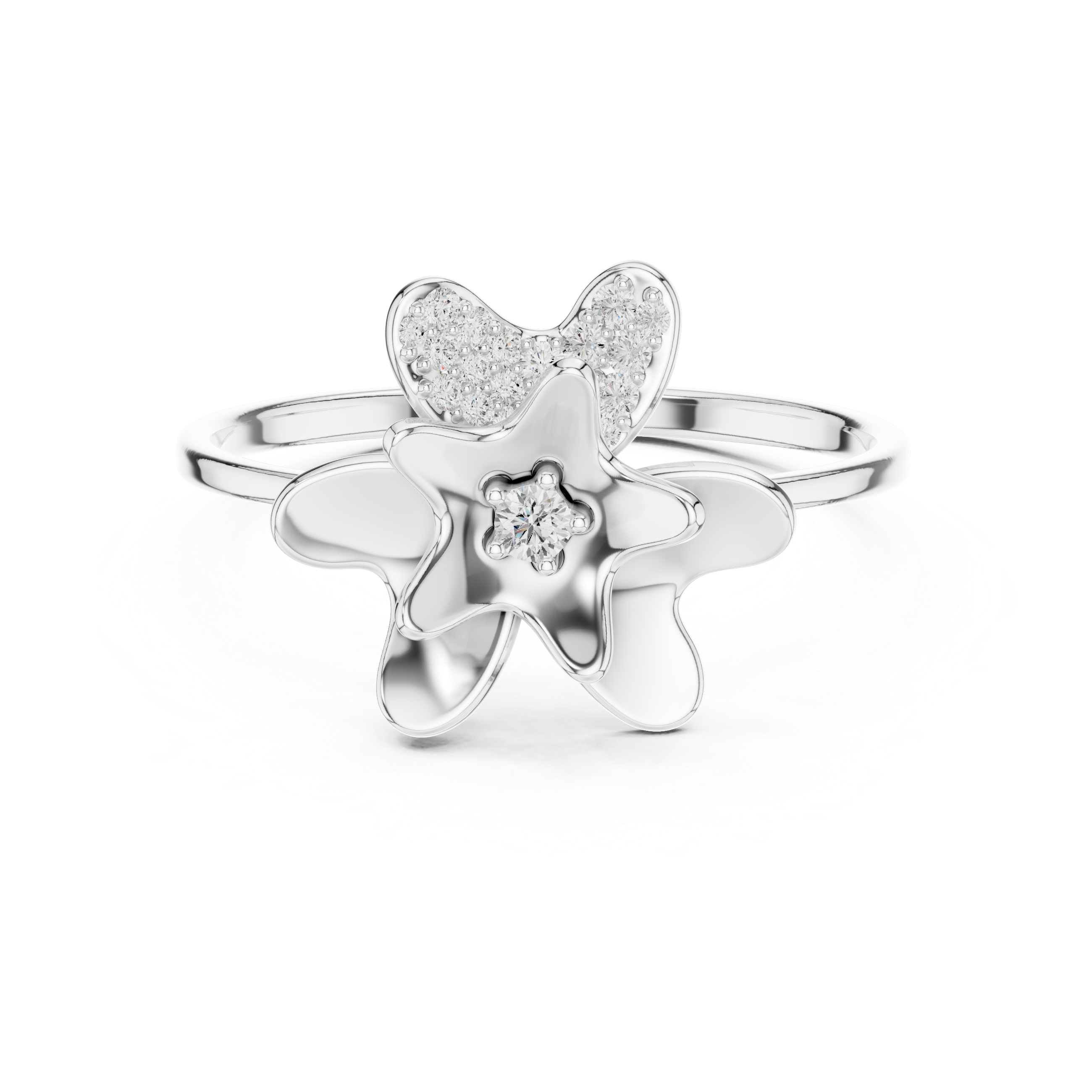 Blossom Diamond Ring in 14K/18K Gold