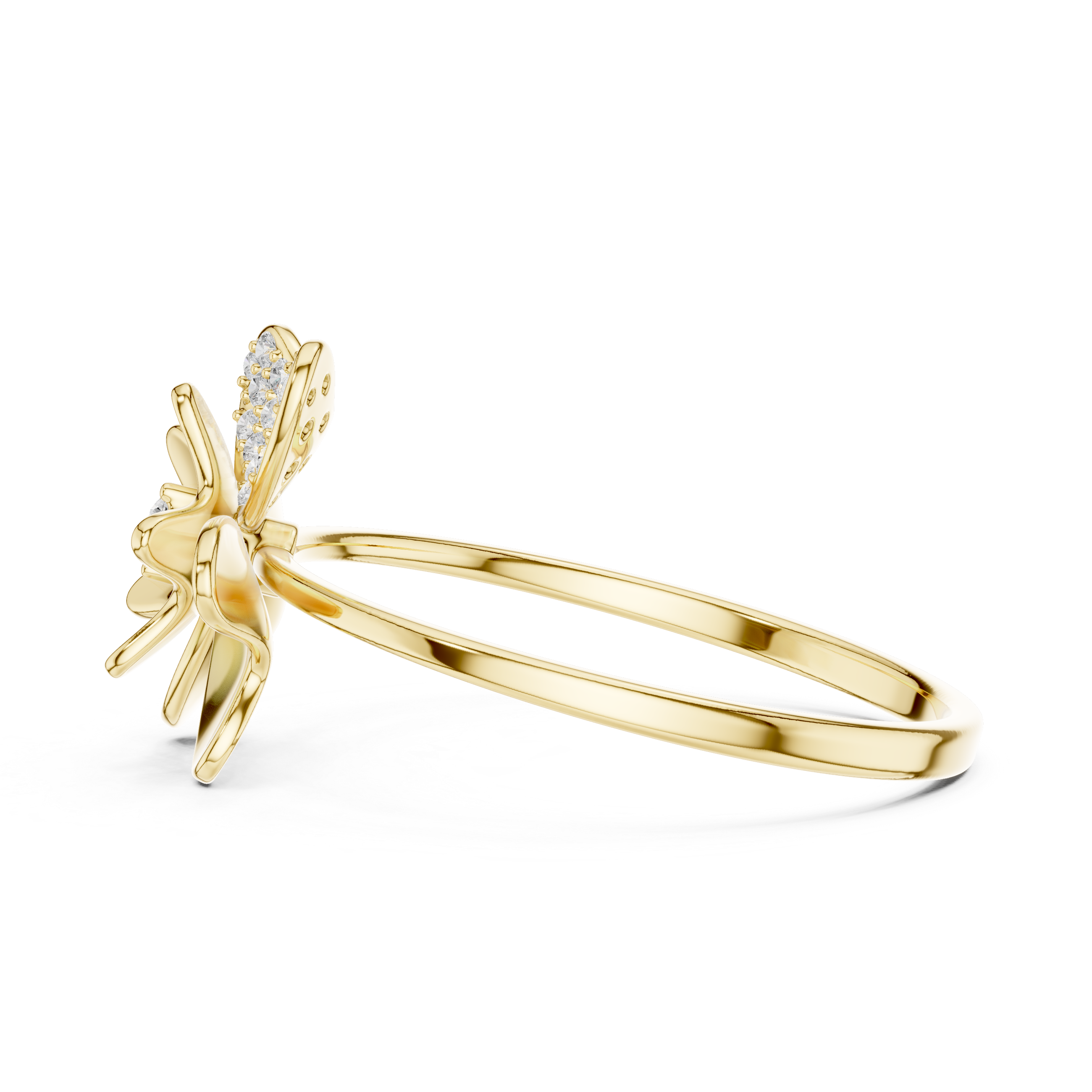 Blossom Duo Diamond Ring in Rose Gold Finish