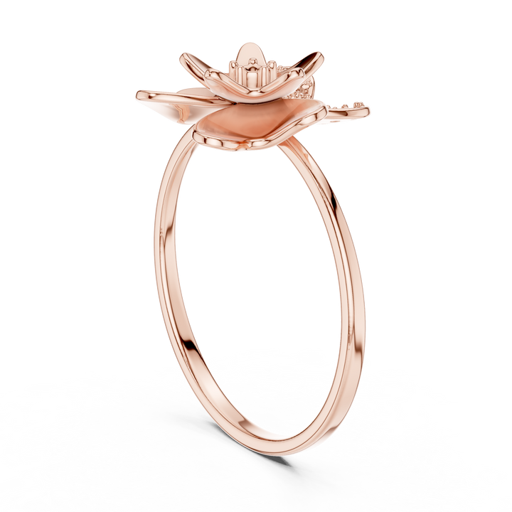Blossom Duo Diamond Ring in Rose Gold Finish