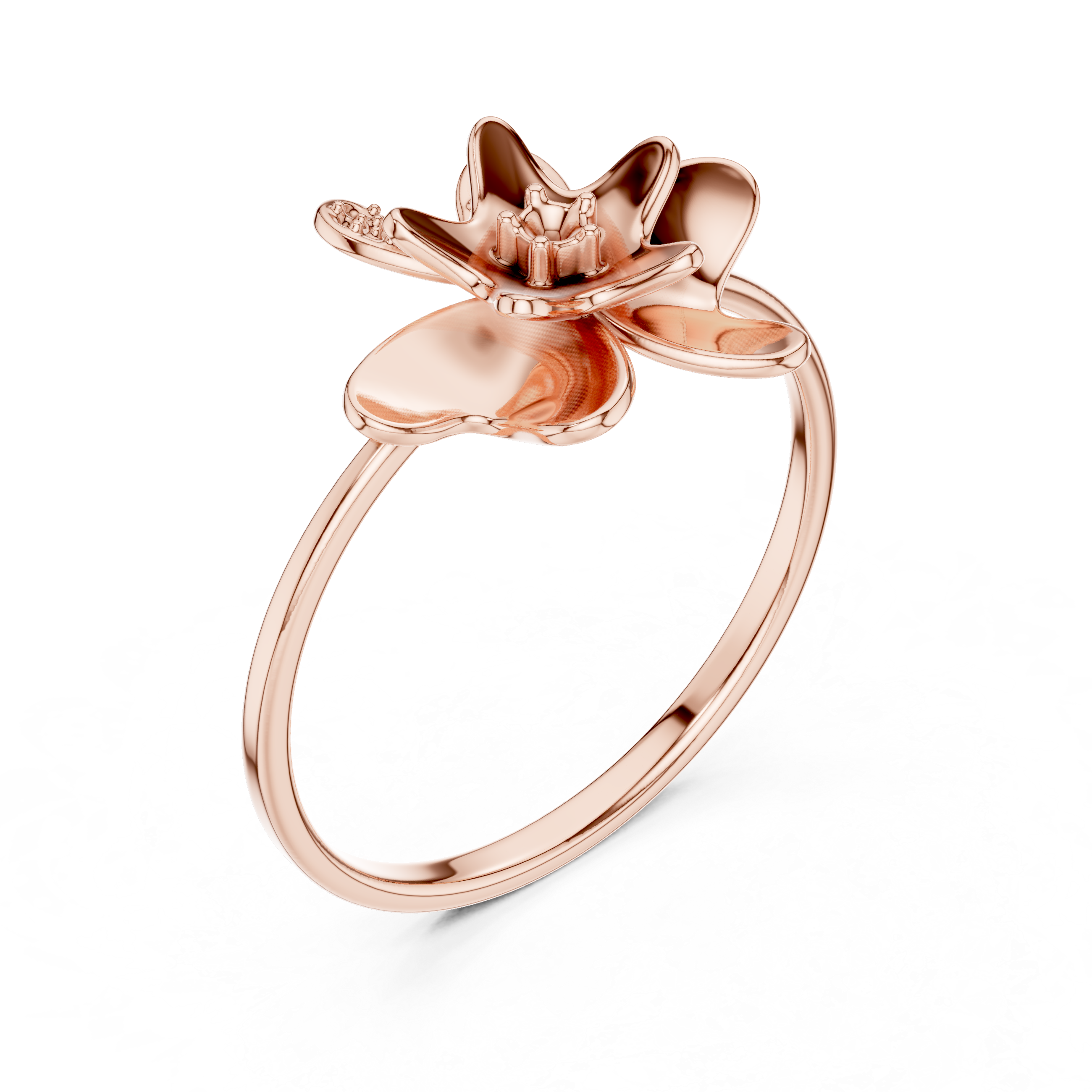 Blossom Duo Diamond Ring in Rose Gold Finish