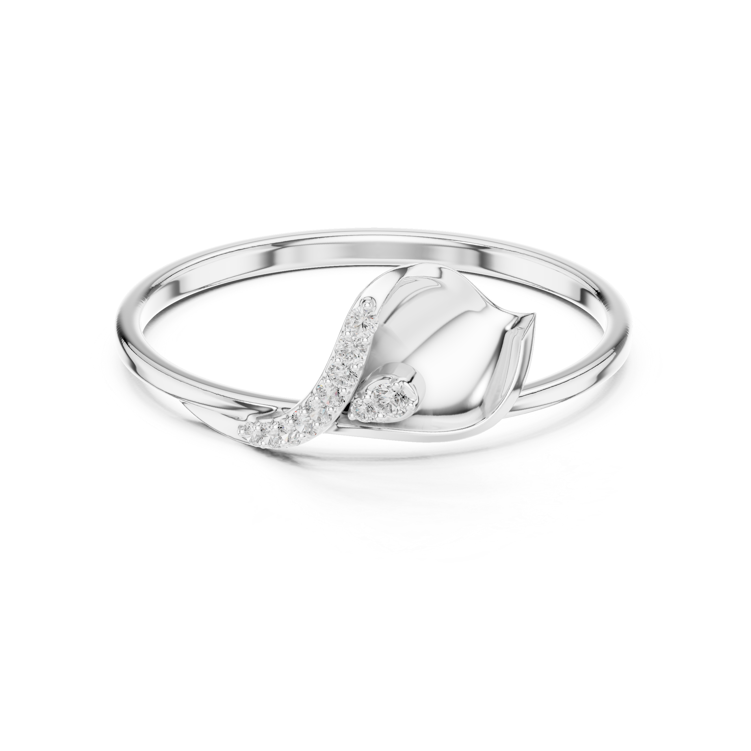 Elegant Wave Diamond Ring in 14K/18K Gold