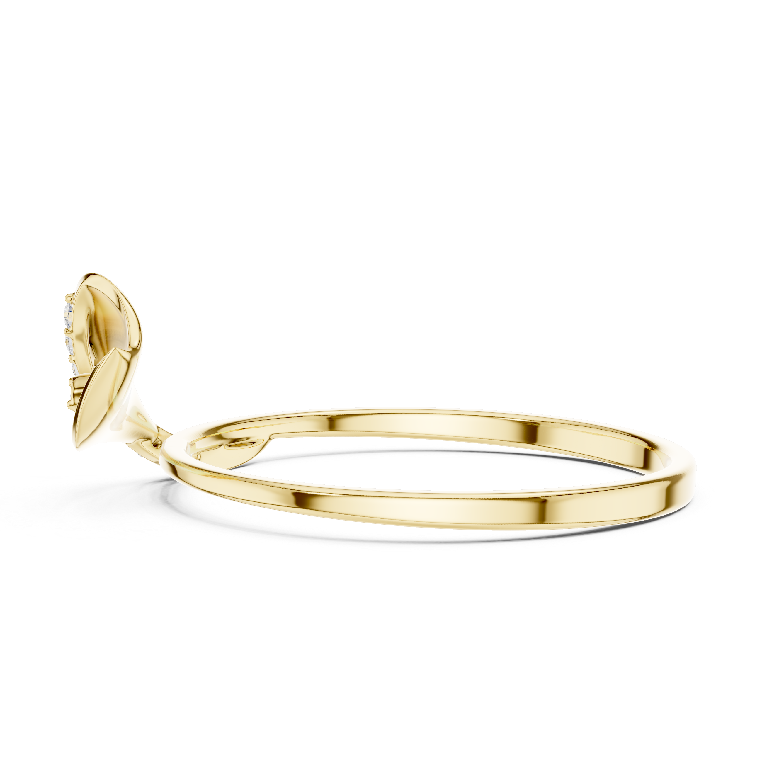 Elegant Wave Diamond Ring in 14K/18K Gold