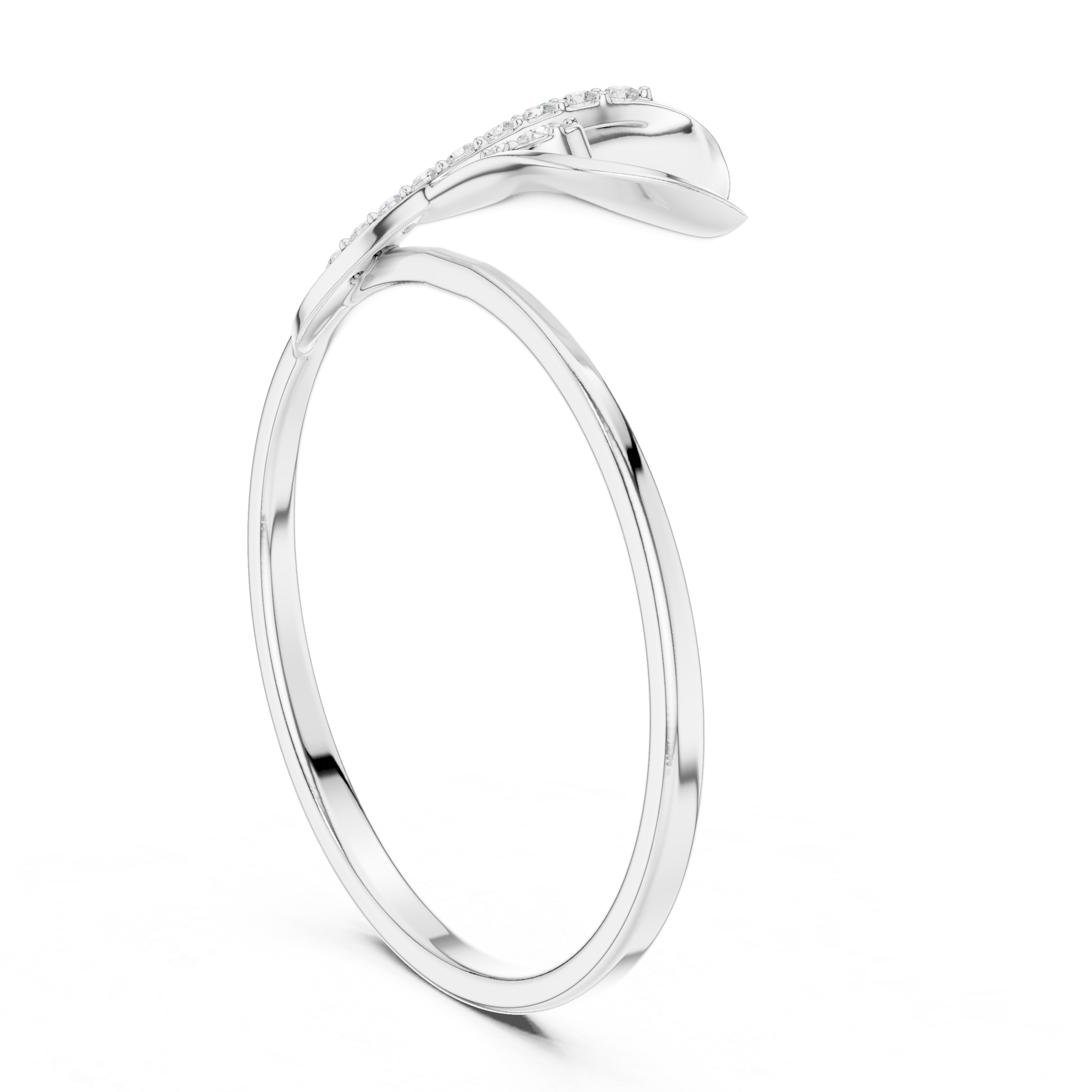 Elegant Wave Diamond Ring in 14K/18K Gold