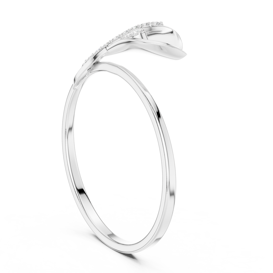 Elegant Wave Diamond Ring in 14K/18K Gold