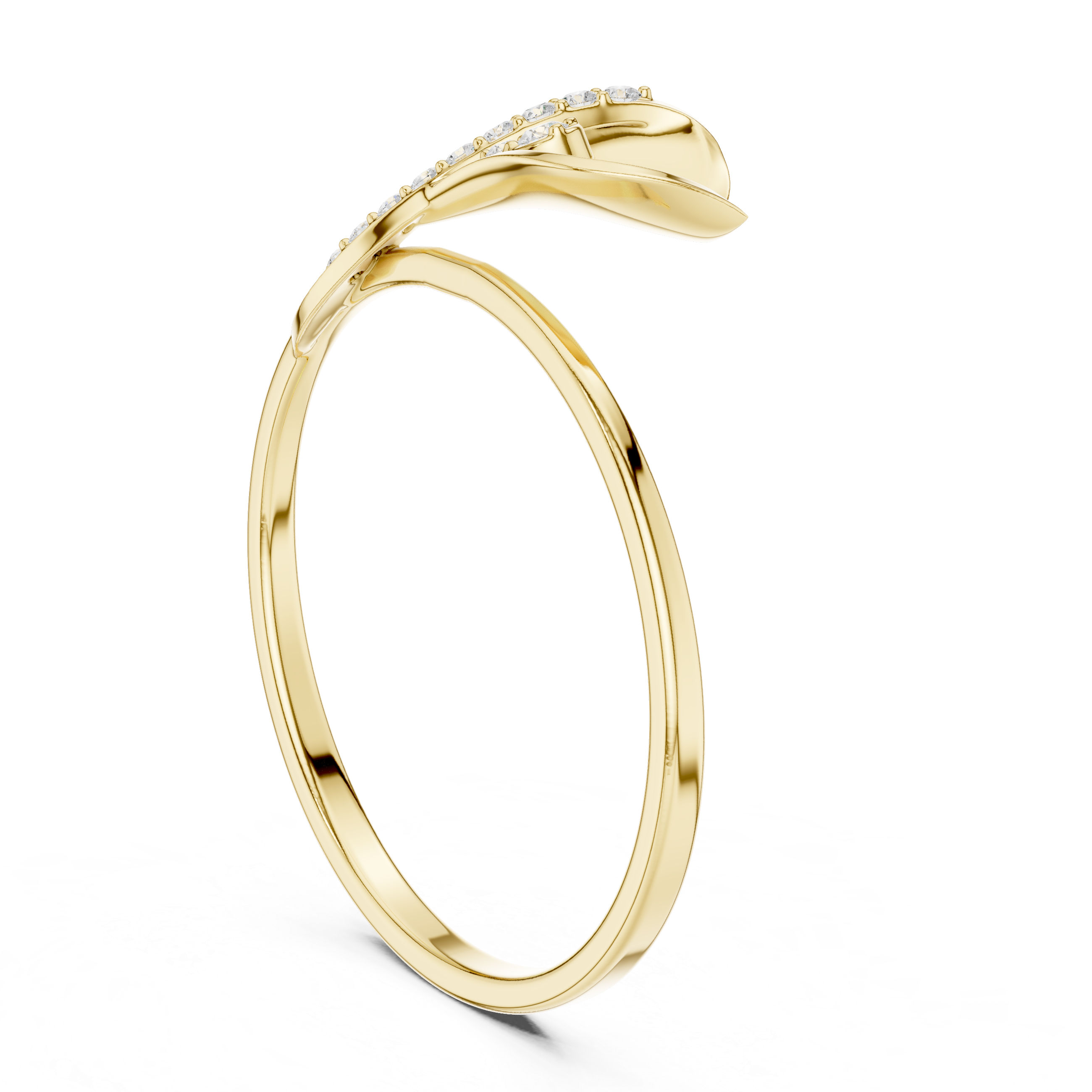 Elegant Wave Diamond Ring in 14K/18K Gold