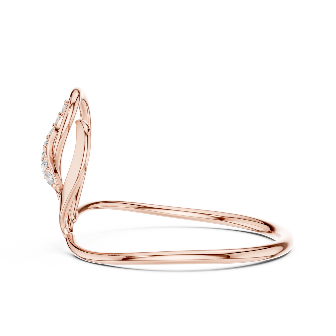Graceful Leaf Diamond Ring in 14K/18K Gold