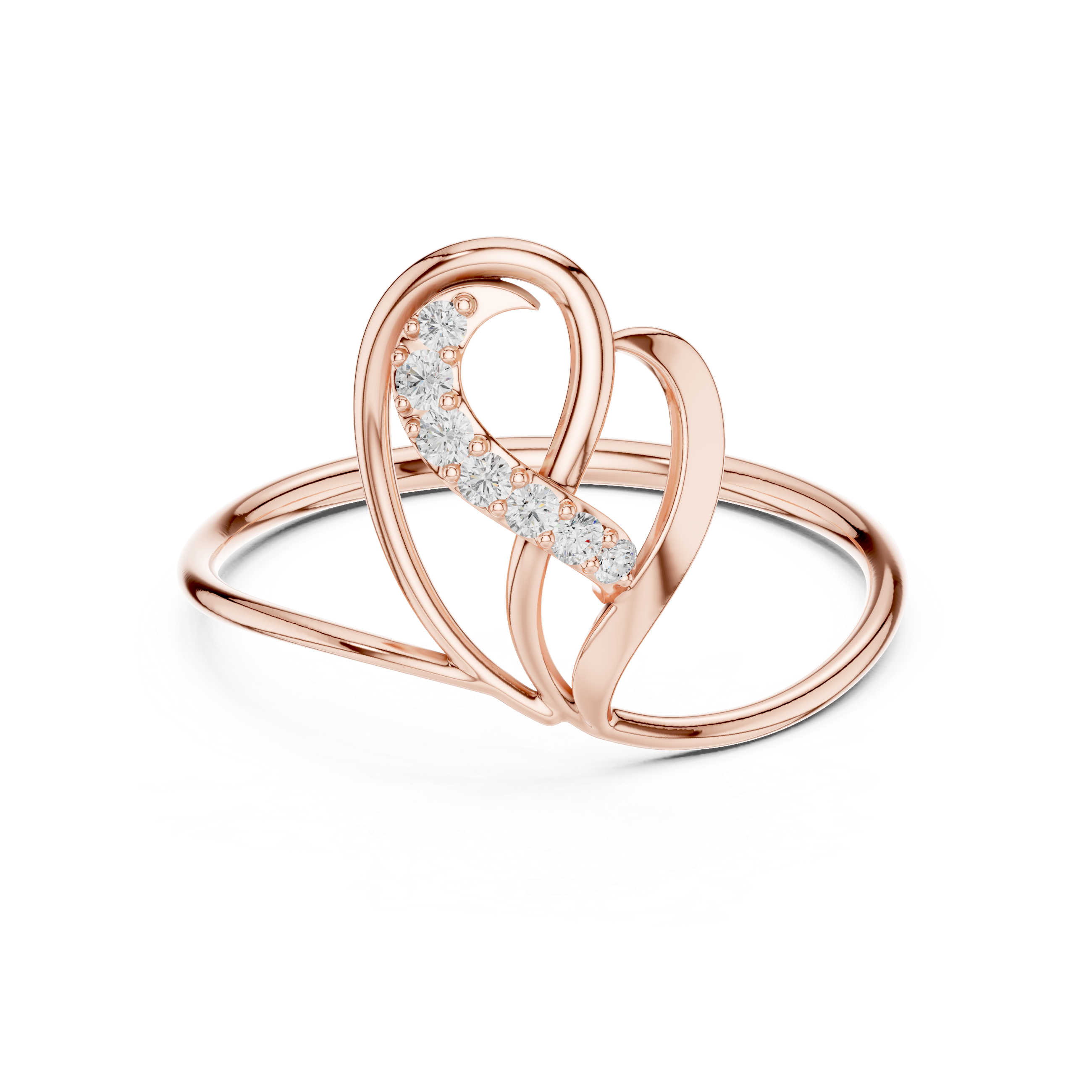 Graceful Leaf Diamond Ring in 14K/18K Gold