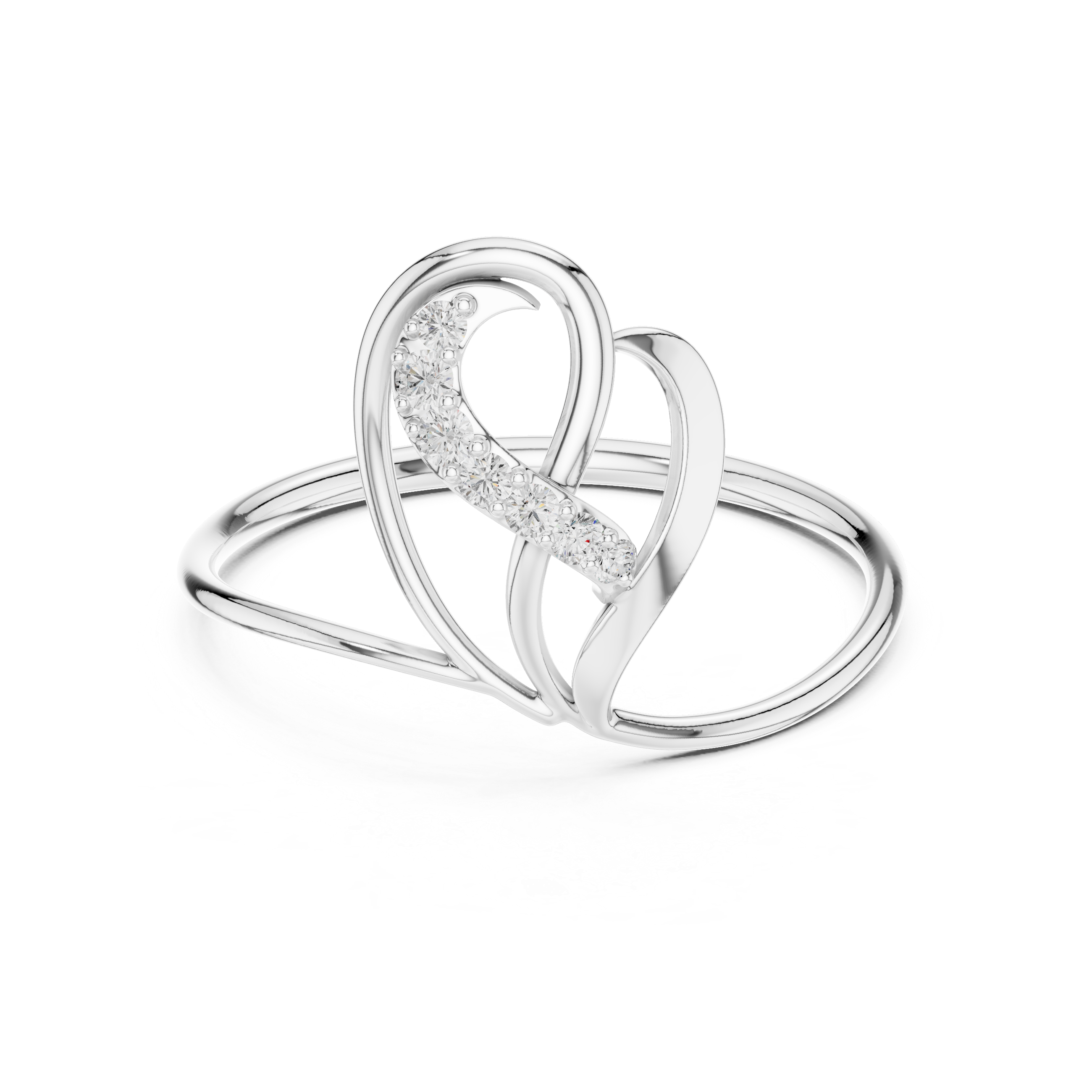 Graceful Leaf Diamond Ring in 14K/18K Gold