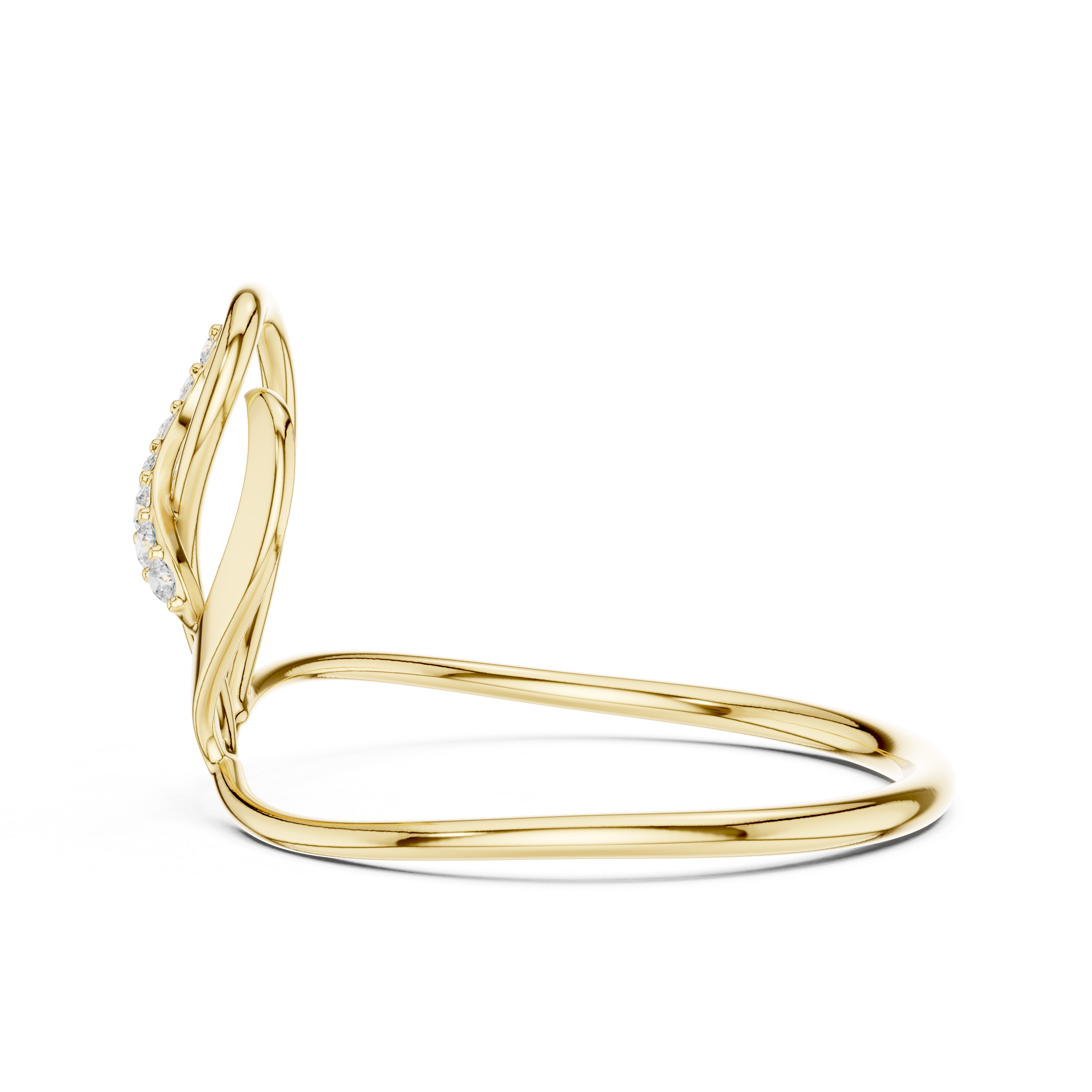 Graceful Leaf Diamond Ring in 14K/18K Gold