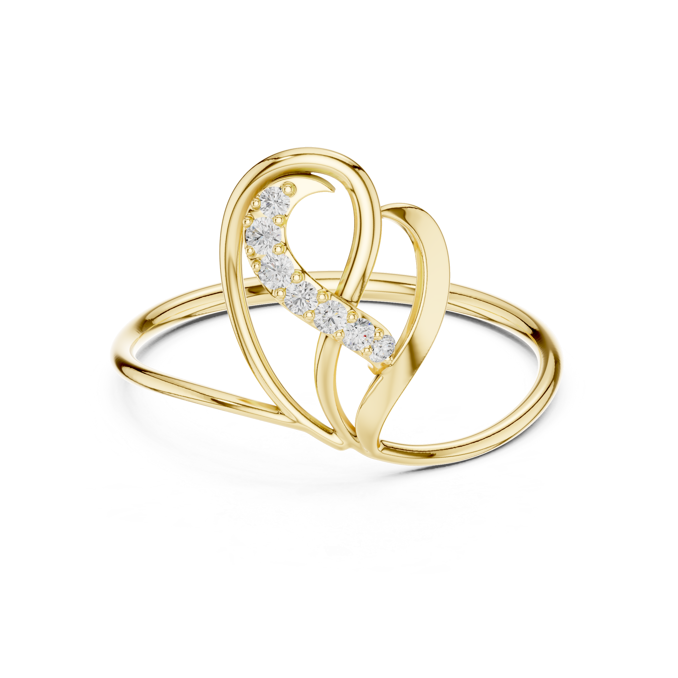 Graceful Leaf Diamond Ring in 14K/18K Gold