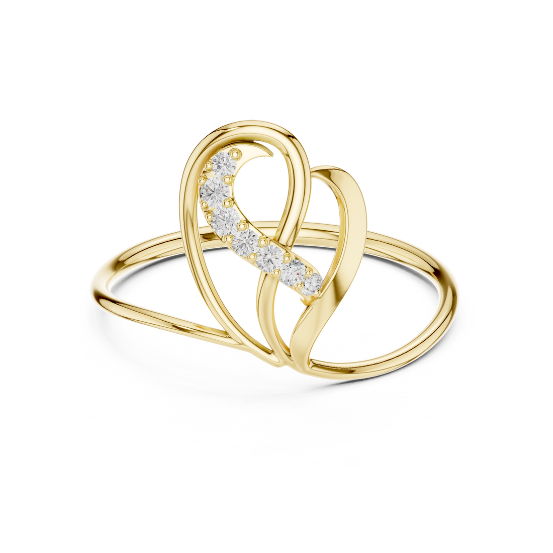 Graceful Leaf Diamond Ring in 14K/18K Gold