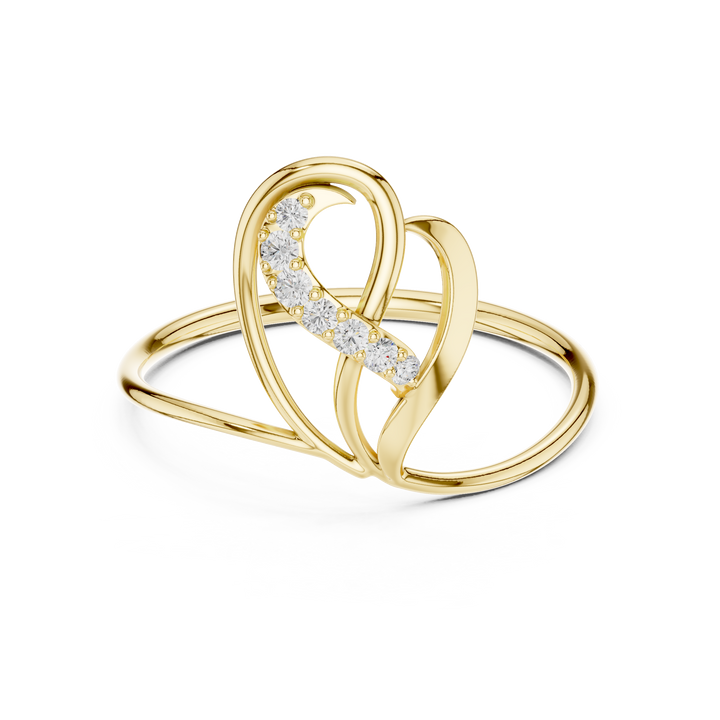 Graceful Leaf Diamond Ring in 14K/18K Gold