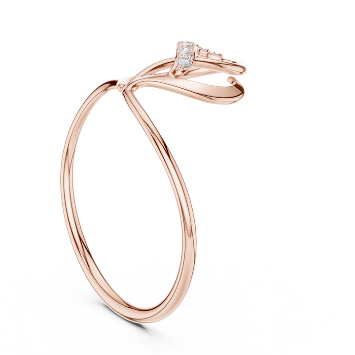 Graceful Leaf Diamond Ring in 14K/18K Gold