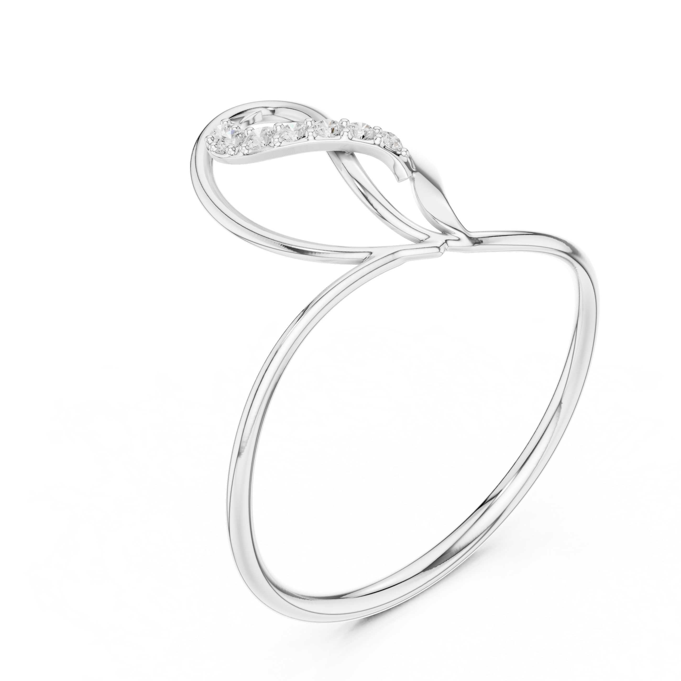 Graceful Leaf Diamond Ring in 14K/18K Gold