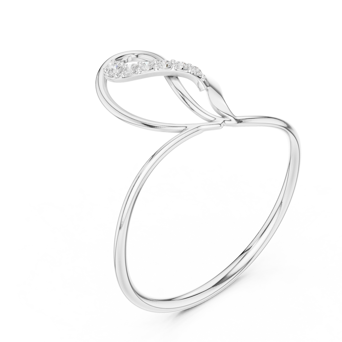 Graceful Leaf Diamond Ring in 14K/18K Gold