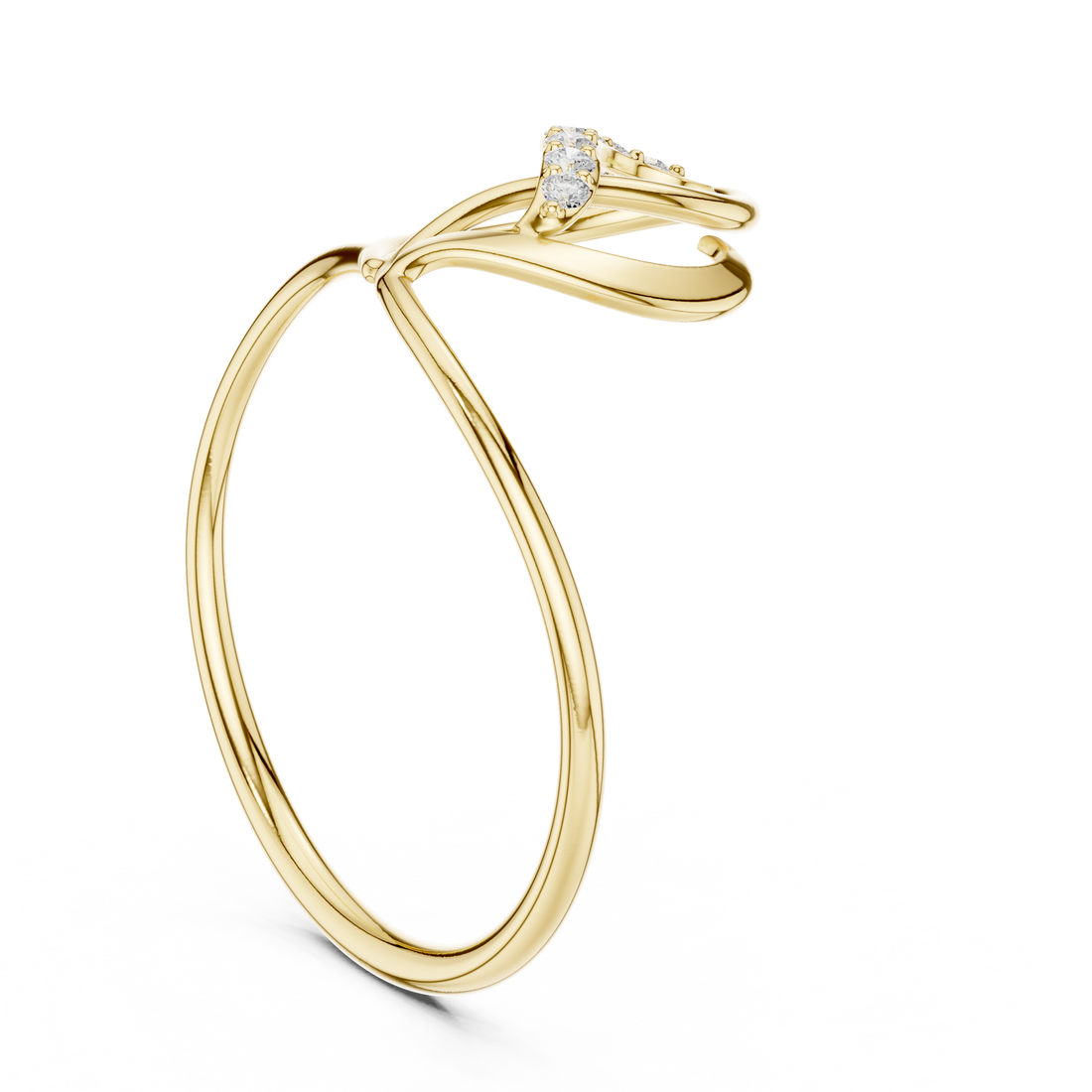 Graceful Leaf Diamond Ring in 14K/18K Gold