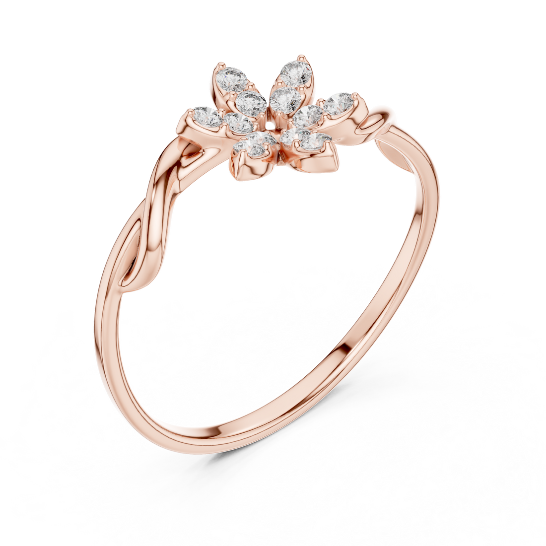 Elegant Rose Gold Lab-Grown Diamond Bow Ring