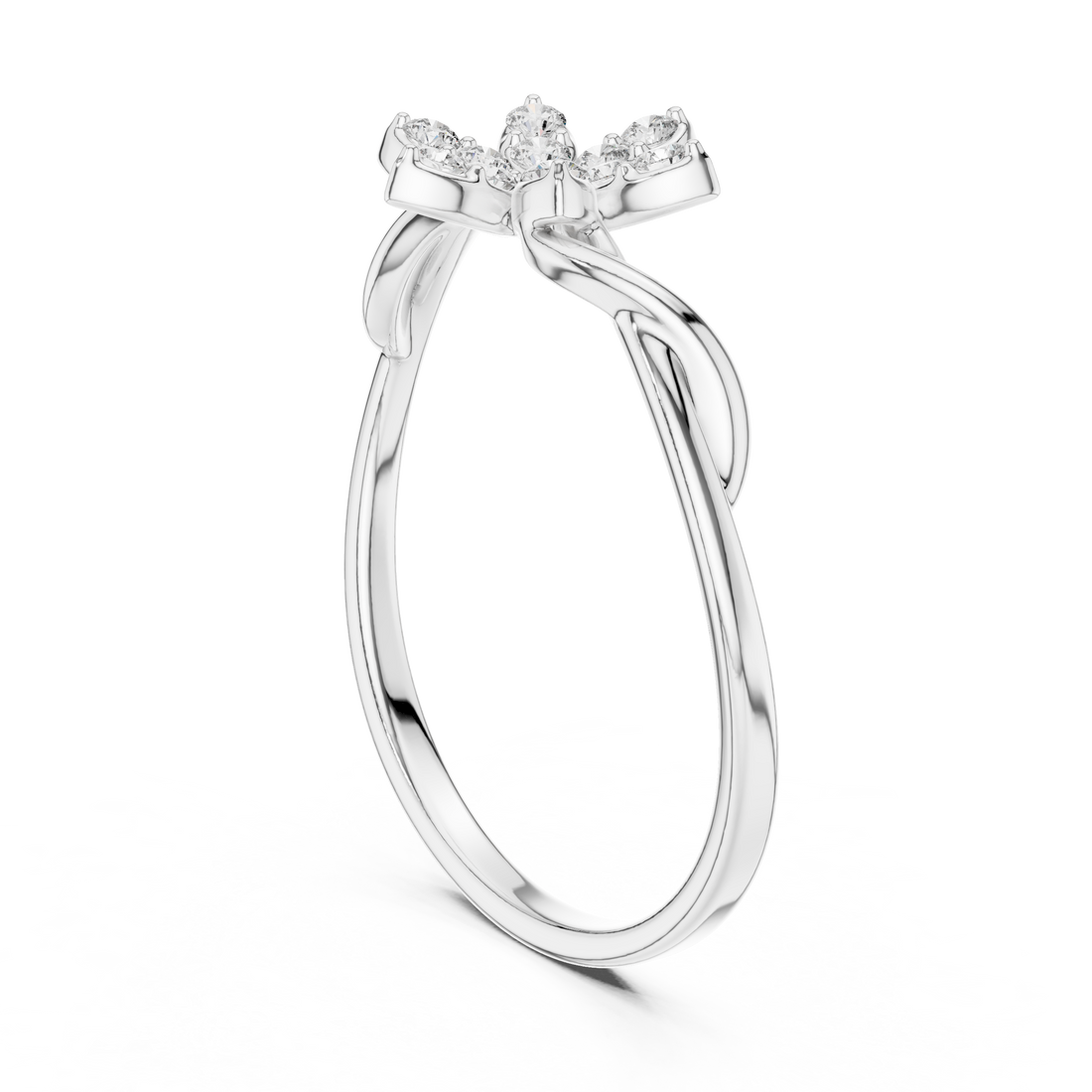 Customizable Floral Diamond Ring in 14K/18K Rose Gold
