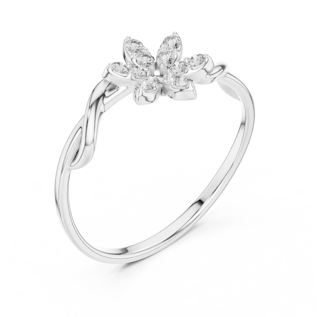 Elegant Rose Gold Lab-Grown Diamond Bow Ring