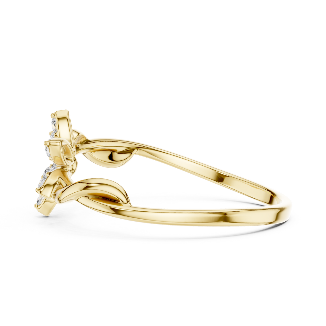 Customizable Floral Diamond Ring in 14K/18K Rose Gold