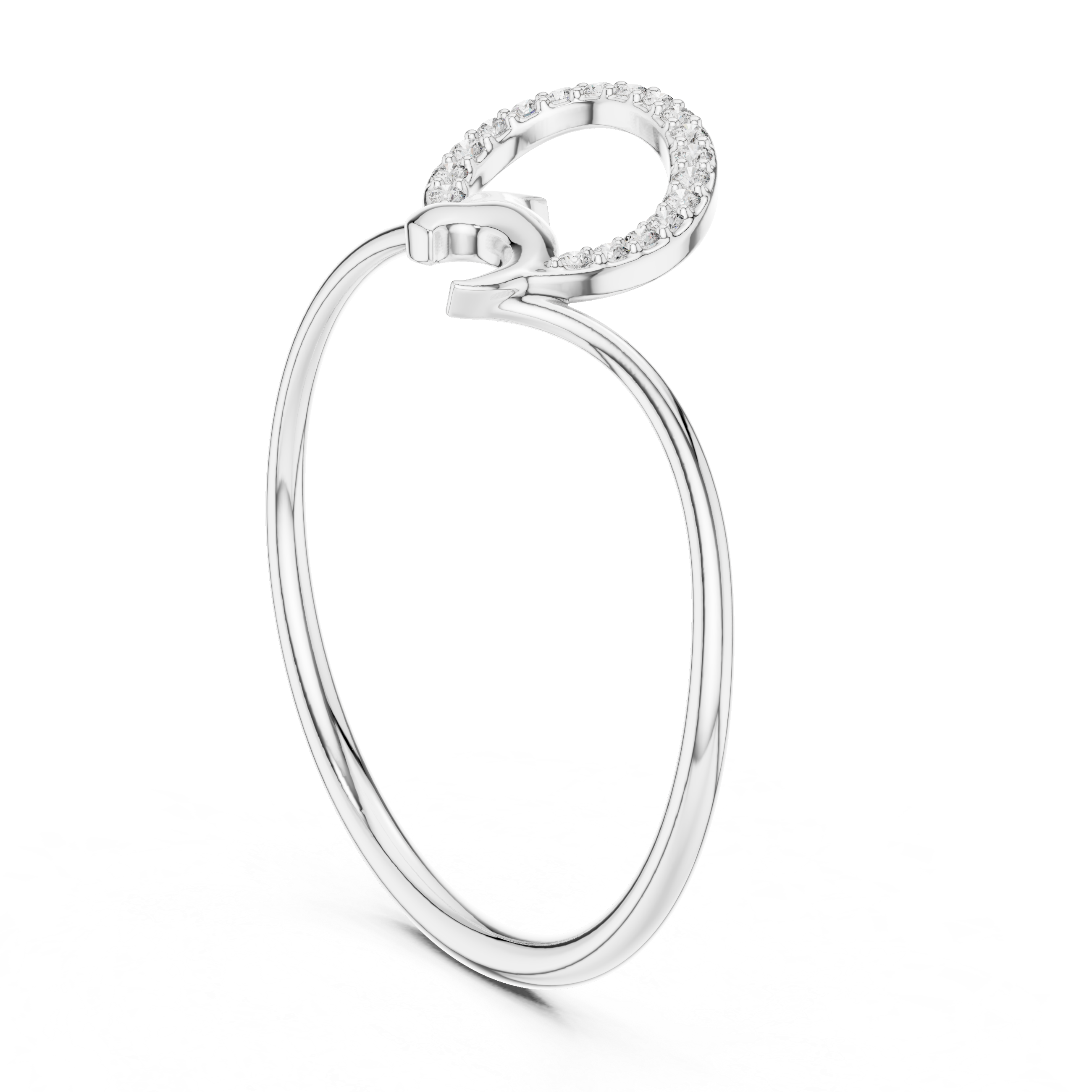 Elegant Diamond Loop Ring