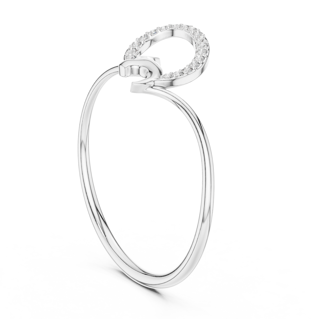 Elegant Diamond Loop Ring