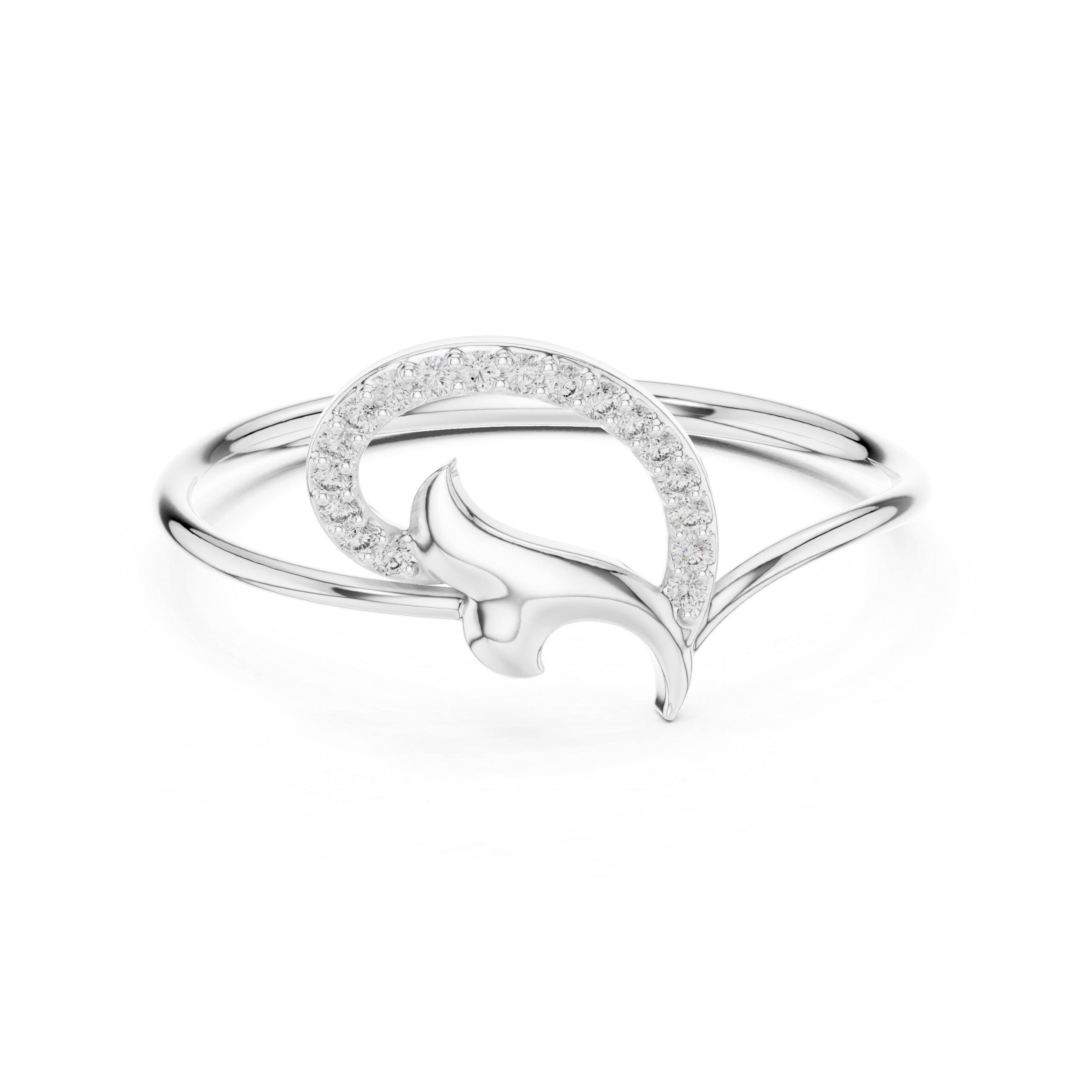 Elegant Diamond Loop Ring