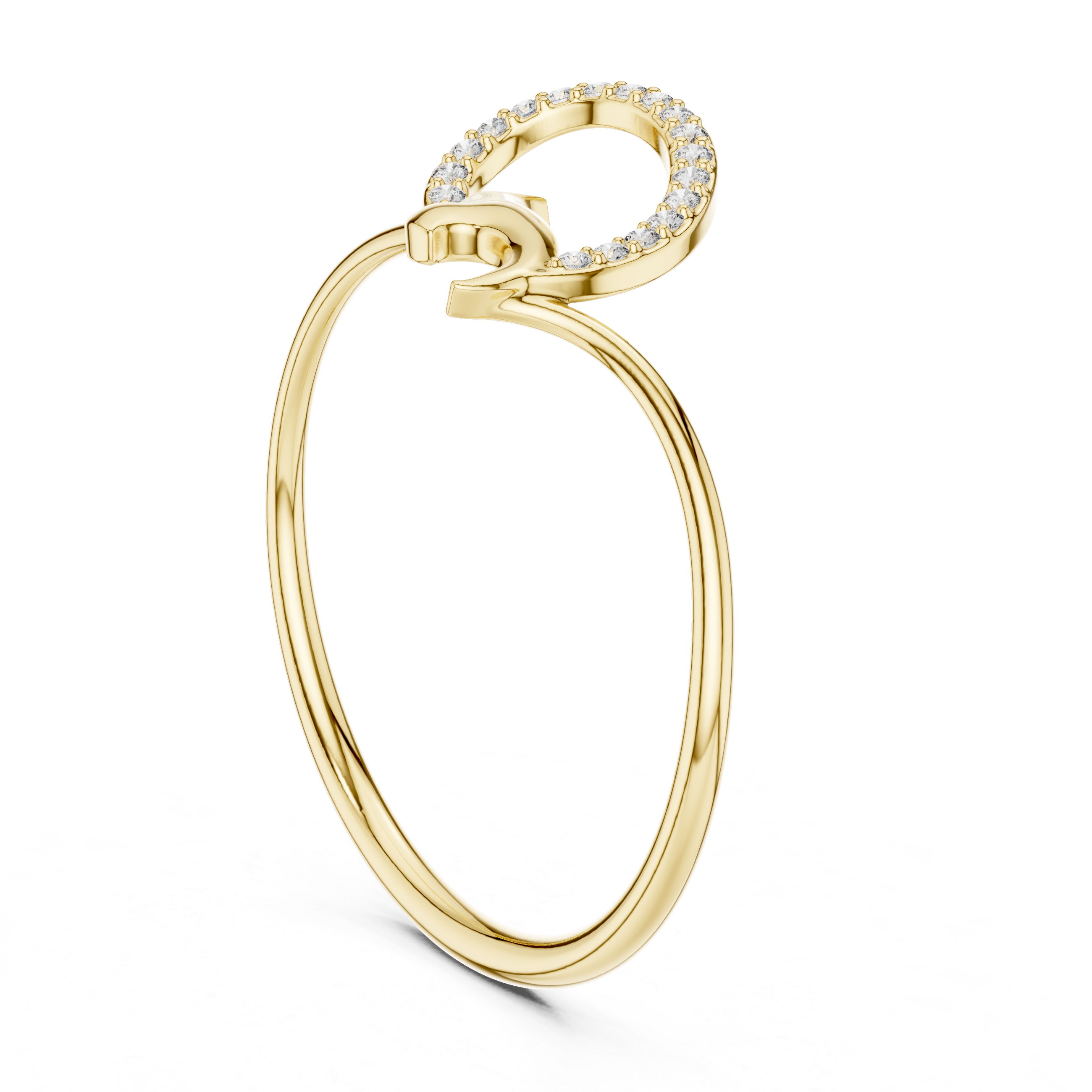 Elegant Diamond Loop Ring