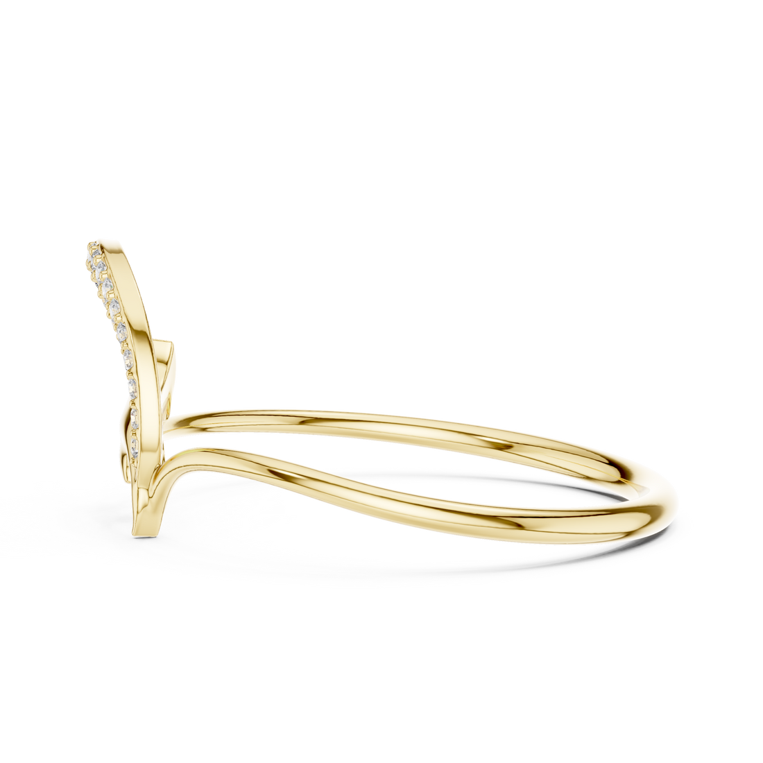 Diamond A Initial Ring in Rose Gold