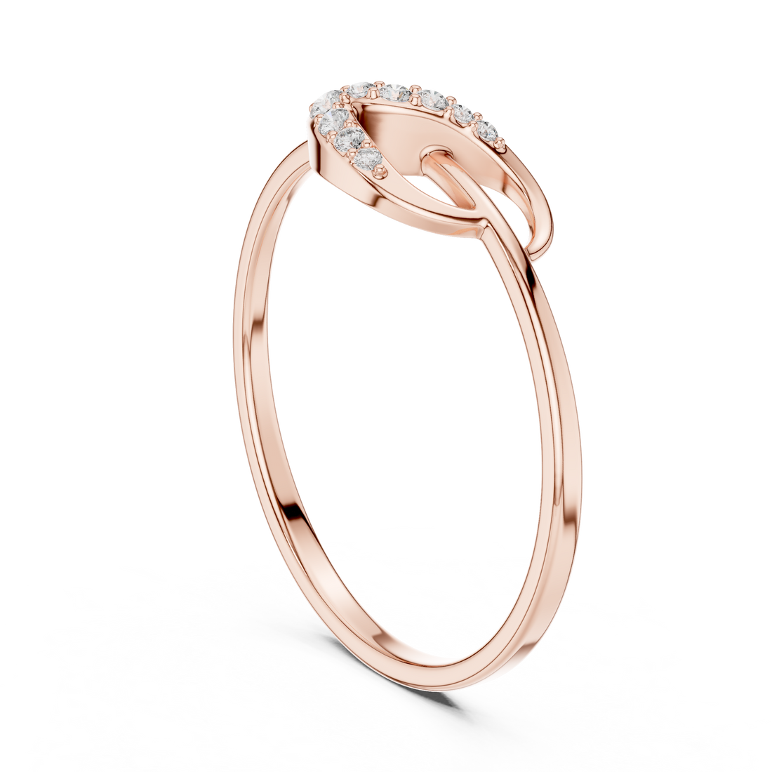 Elegant Rose Gold Lab Grown Diamond Ring – Modern Swirl Design
