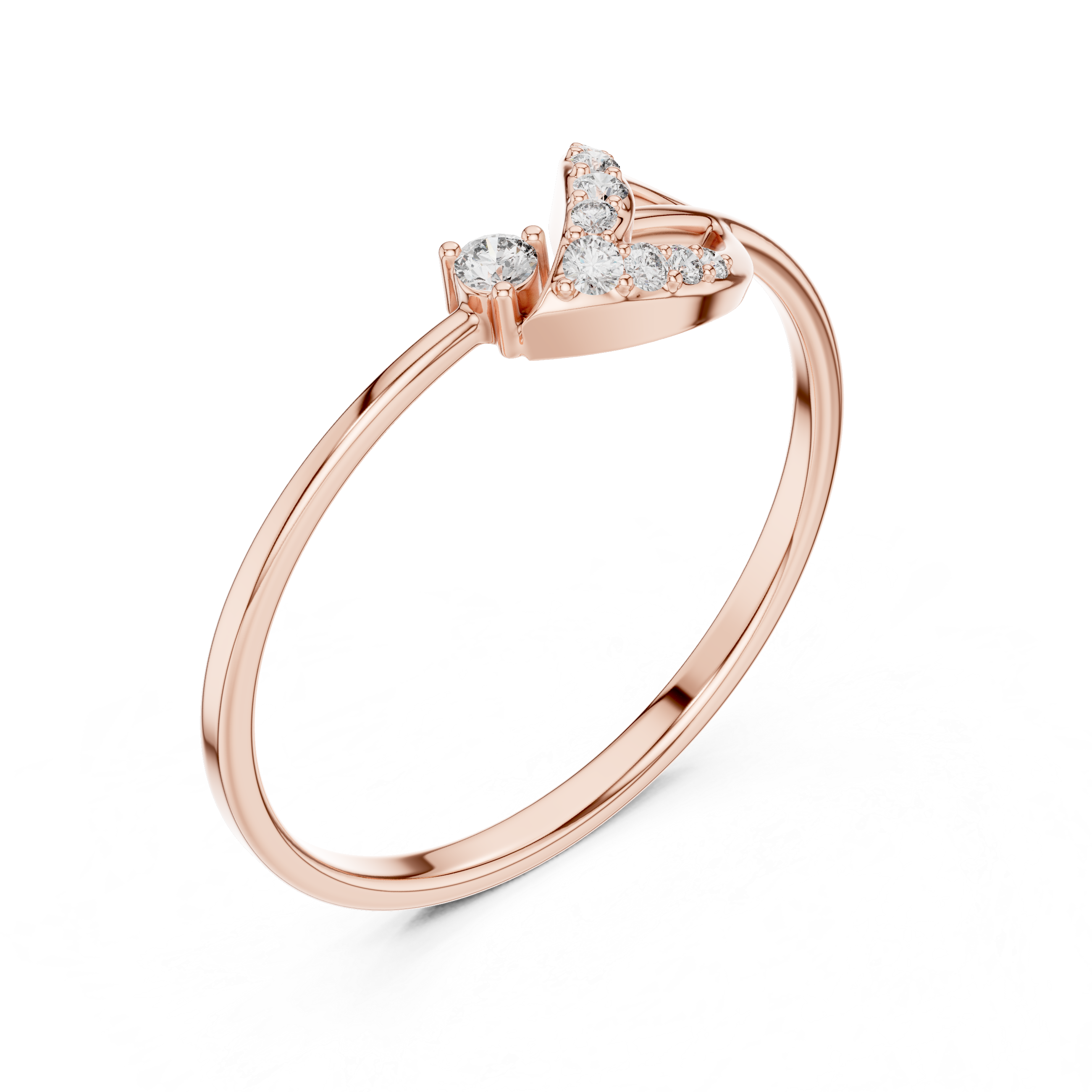 Elegant Rose Gold Lab Grown Diamond Ring – Modern Swirl Design