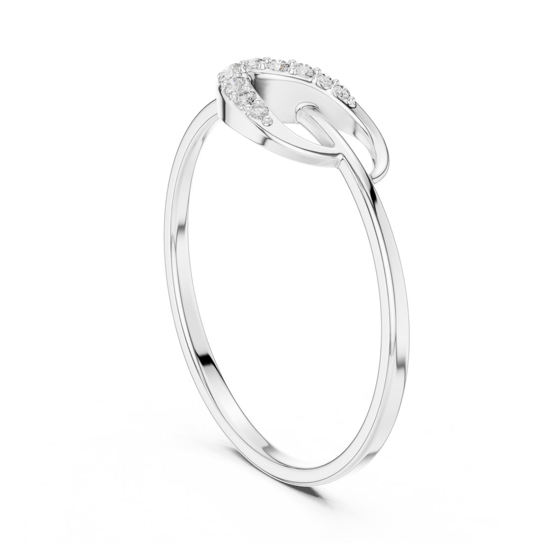 Elegant Rose Gold Diamond Twist Ring – IGI Certified