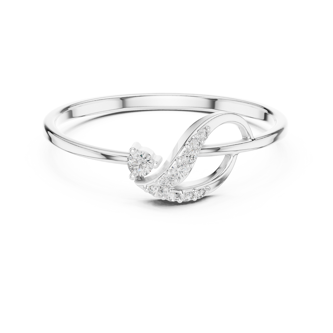 Elegant Rose Gold Lab Grown Diamond Ring – Modern Swirl Design