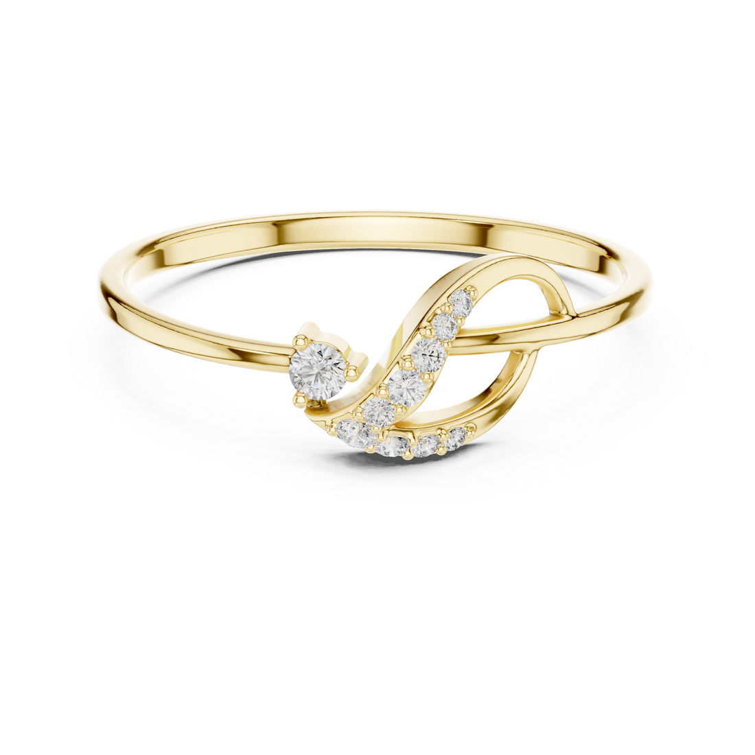 Elegant Rose Gold Diamond Twist Ring – IGI Certified
