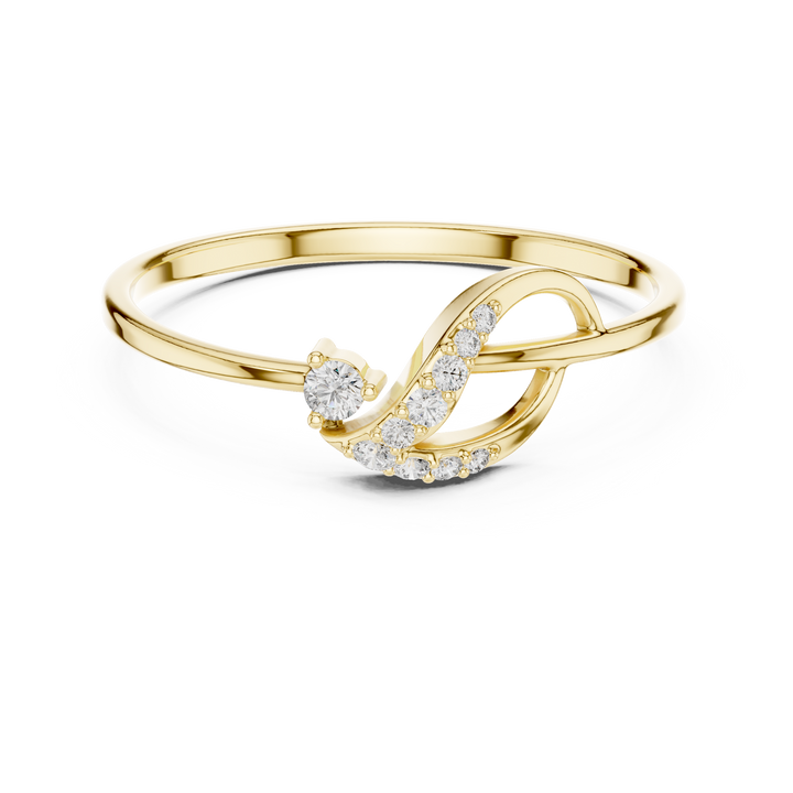 Elegant Rose Gold Diamond Twist Ring – IGI Certified