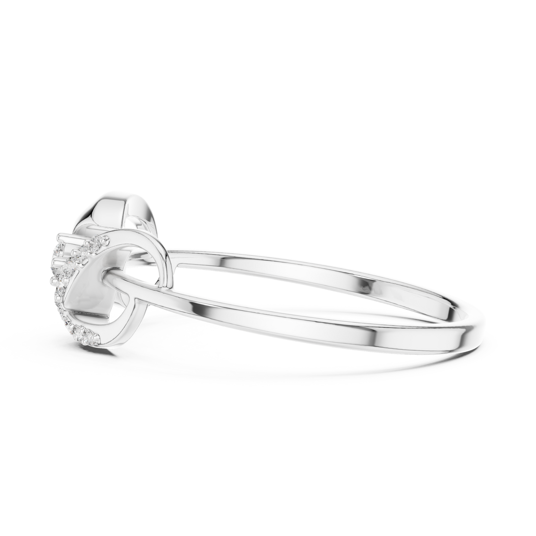 Elegant Rose Gold Diamond Ring – Modern Leaf Design