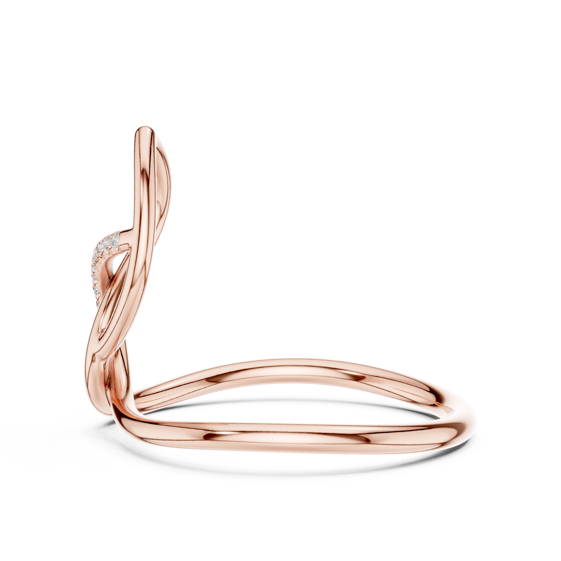 Infinity Loop Diamond Ring in Rose Gold – IGI Certified