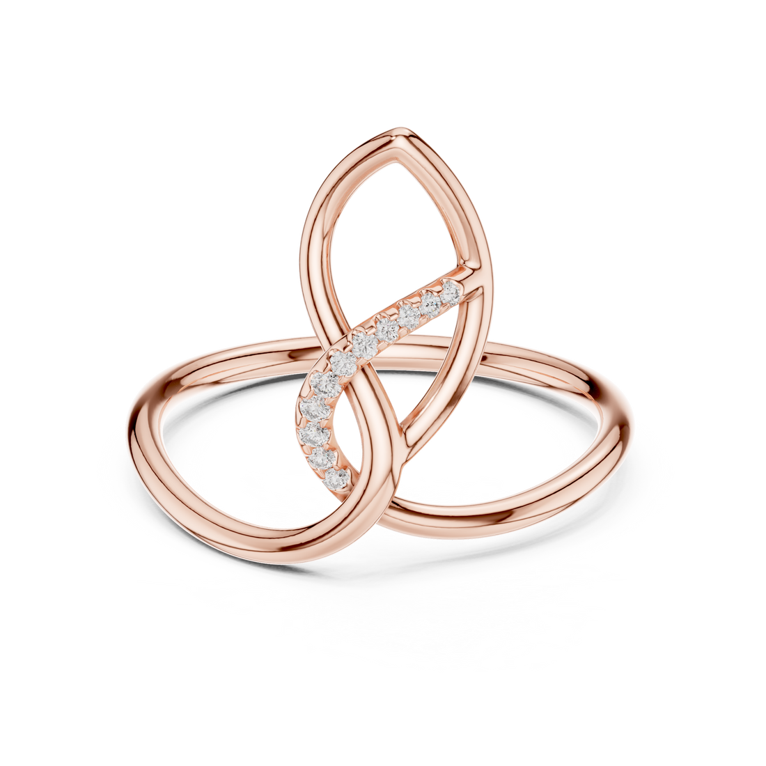 Infinity Loop Diamond Ring in Rose Gold – IGI Certified