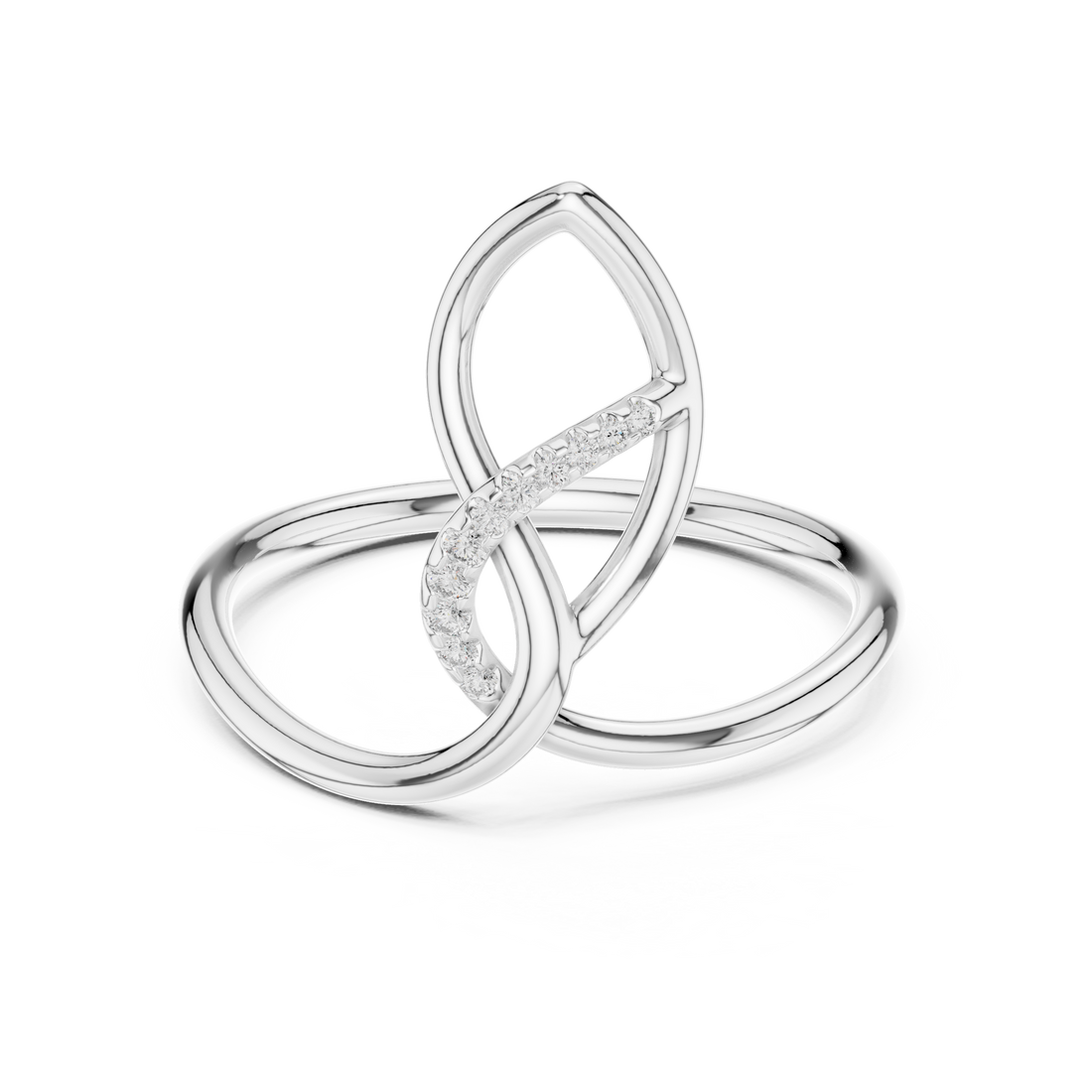 Infinity Loop Diamond Ring in Rose Gold – IGI Certified