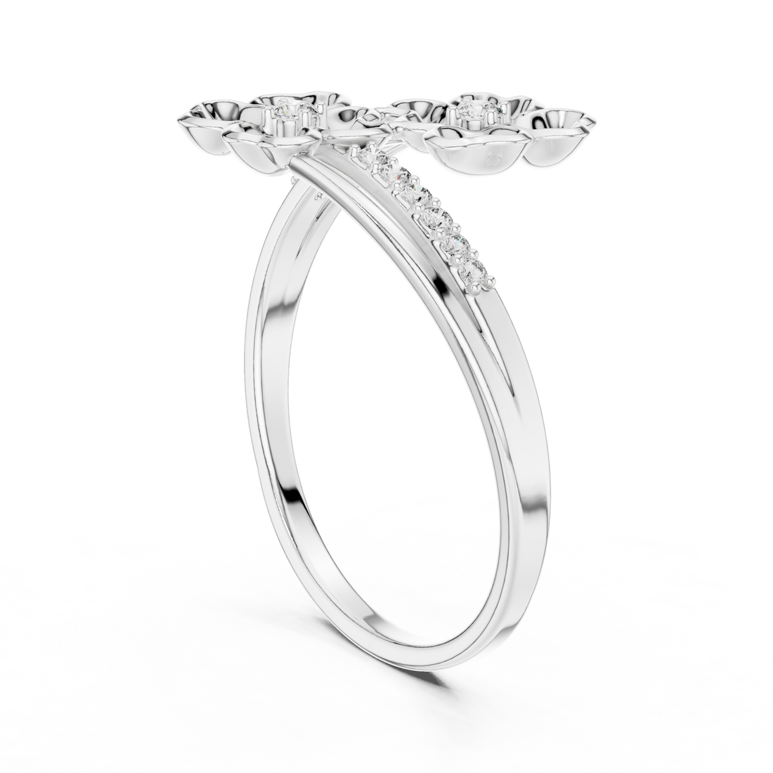 Blooming Floral Diamond Ring in Rose Gold