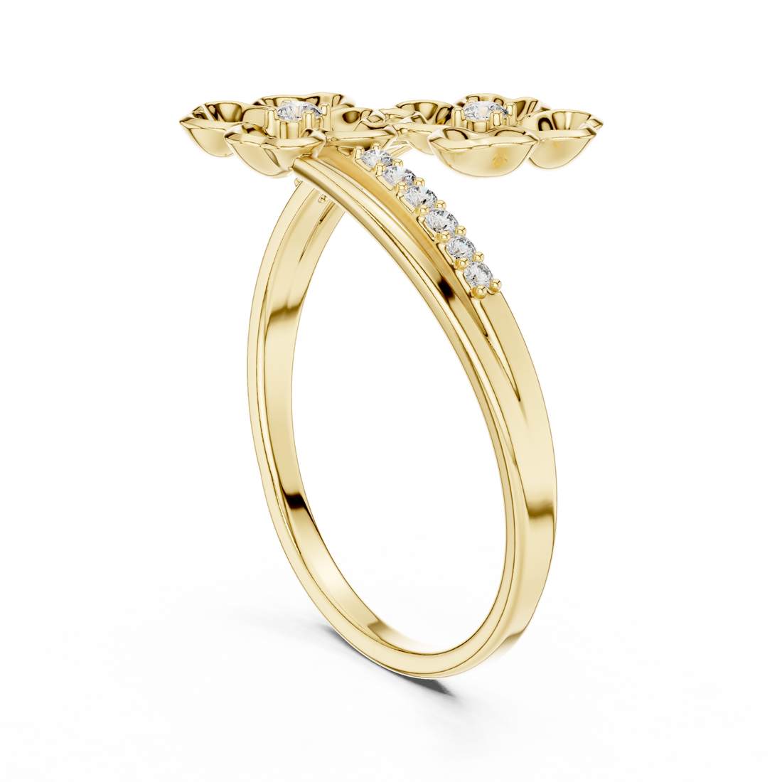 Blooming Floral Diamond Ring in Rose Gold
