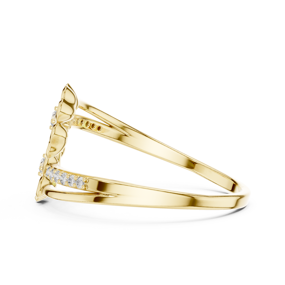 Blooming Floral Diamond Ring in Rose Gold