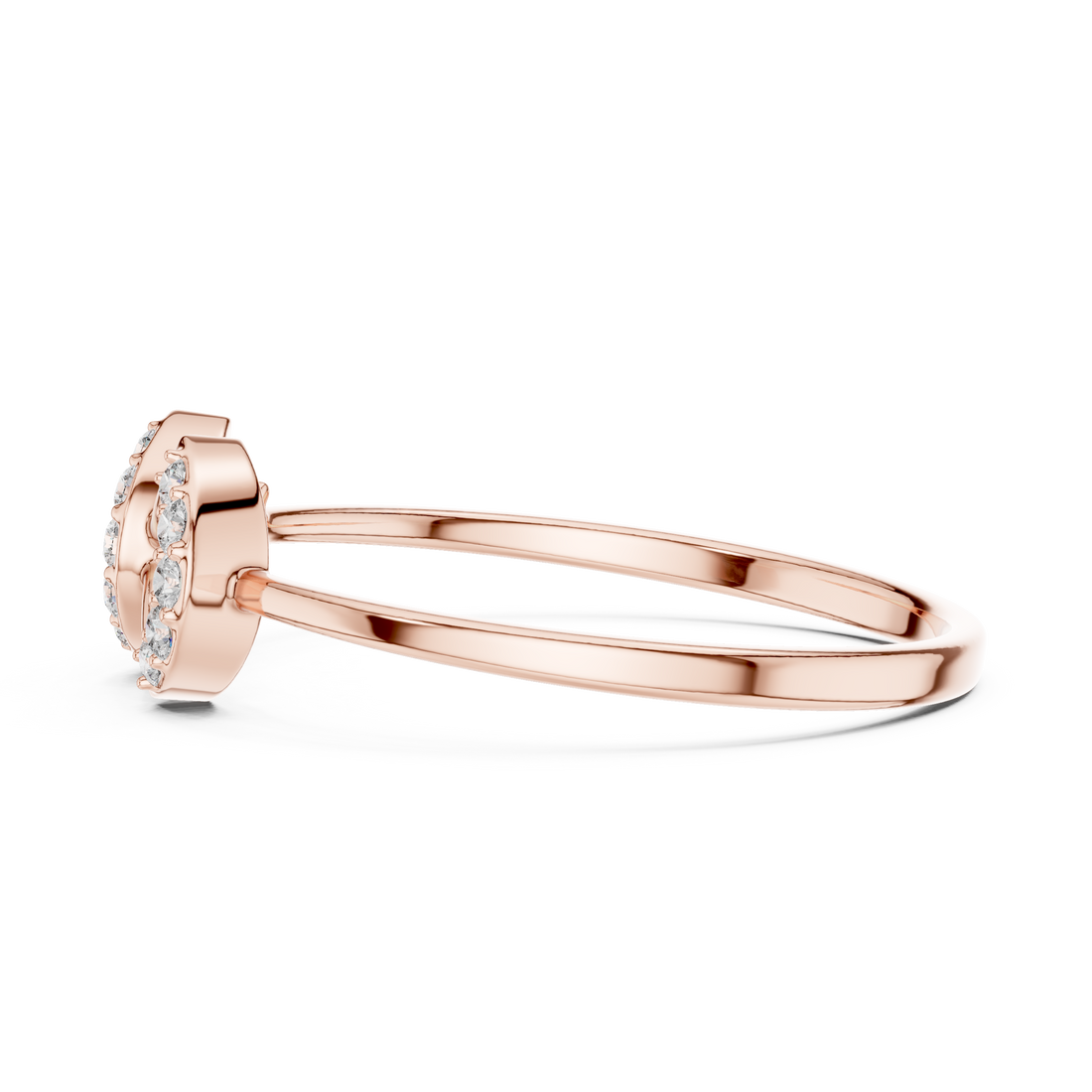 Elegant Double-Curve Diamond Ring