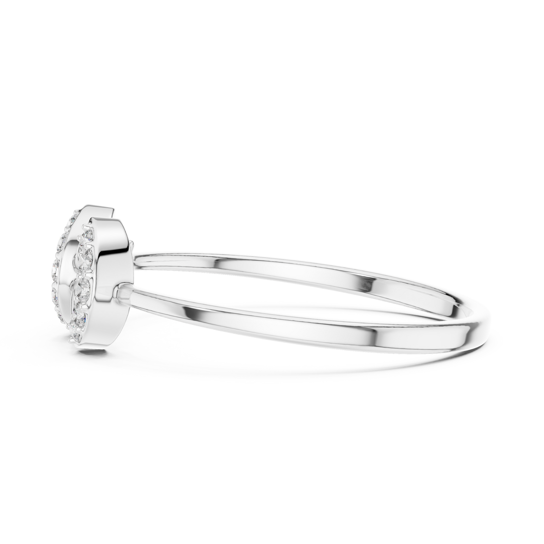 Elegant Double-Curve Diamond Ring
