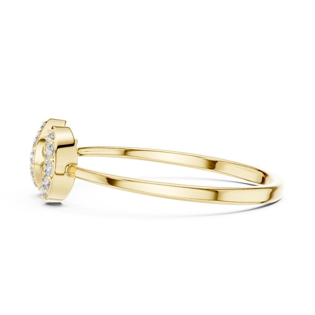 Elegant Double-Curve Diamond Ring