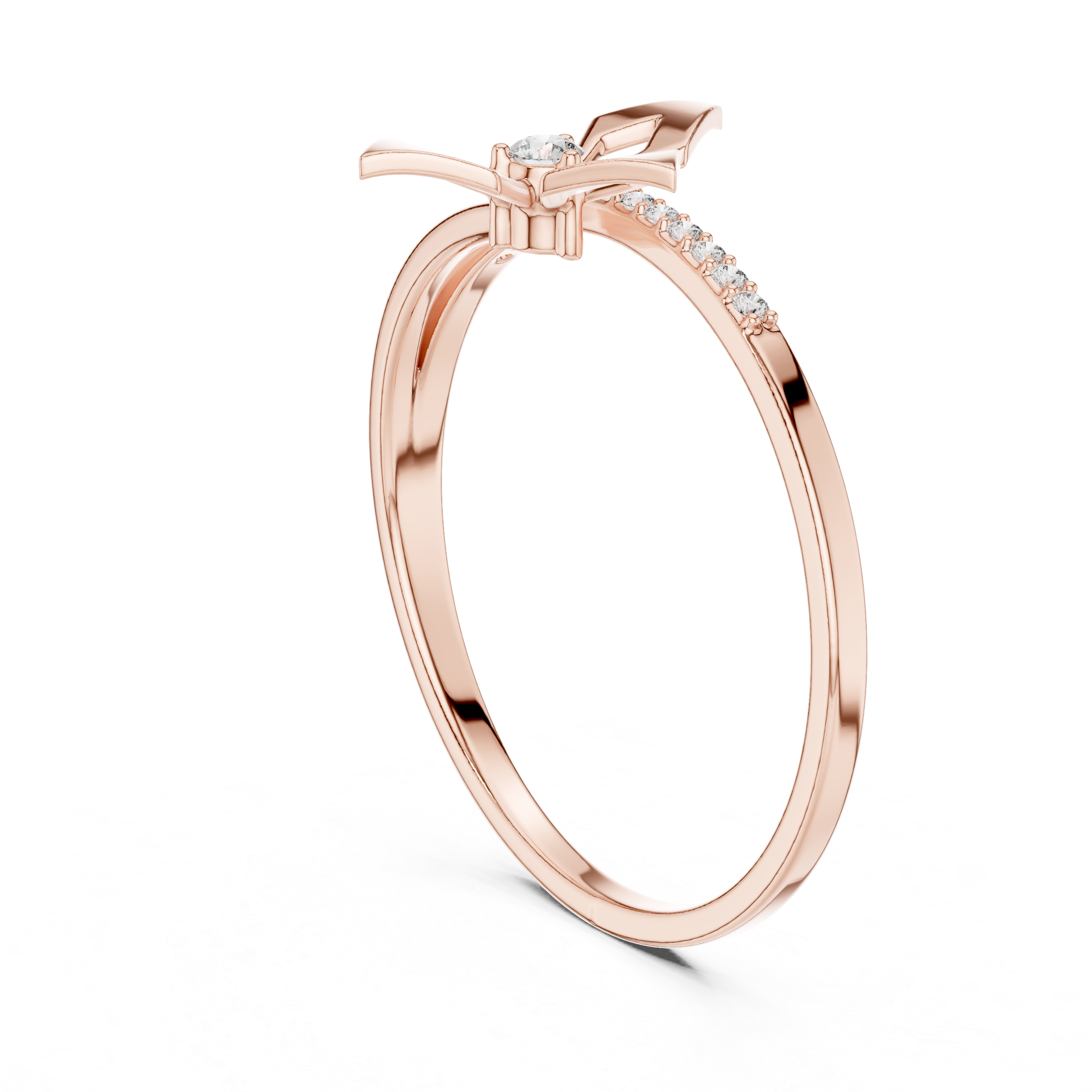 Elegant Bow Design Diamond Ring