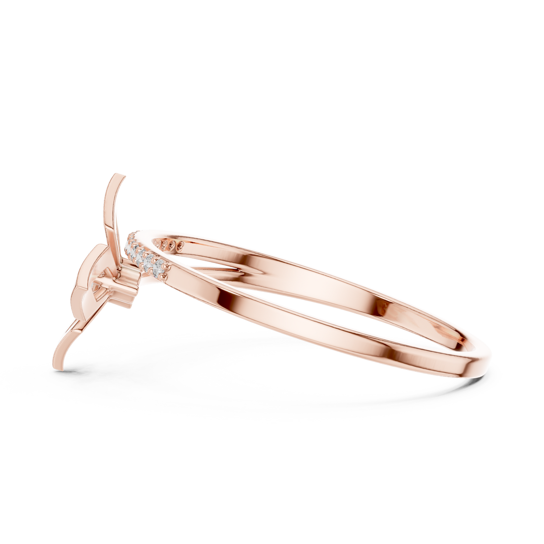 Elegant Bow Design Diamond Ring