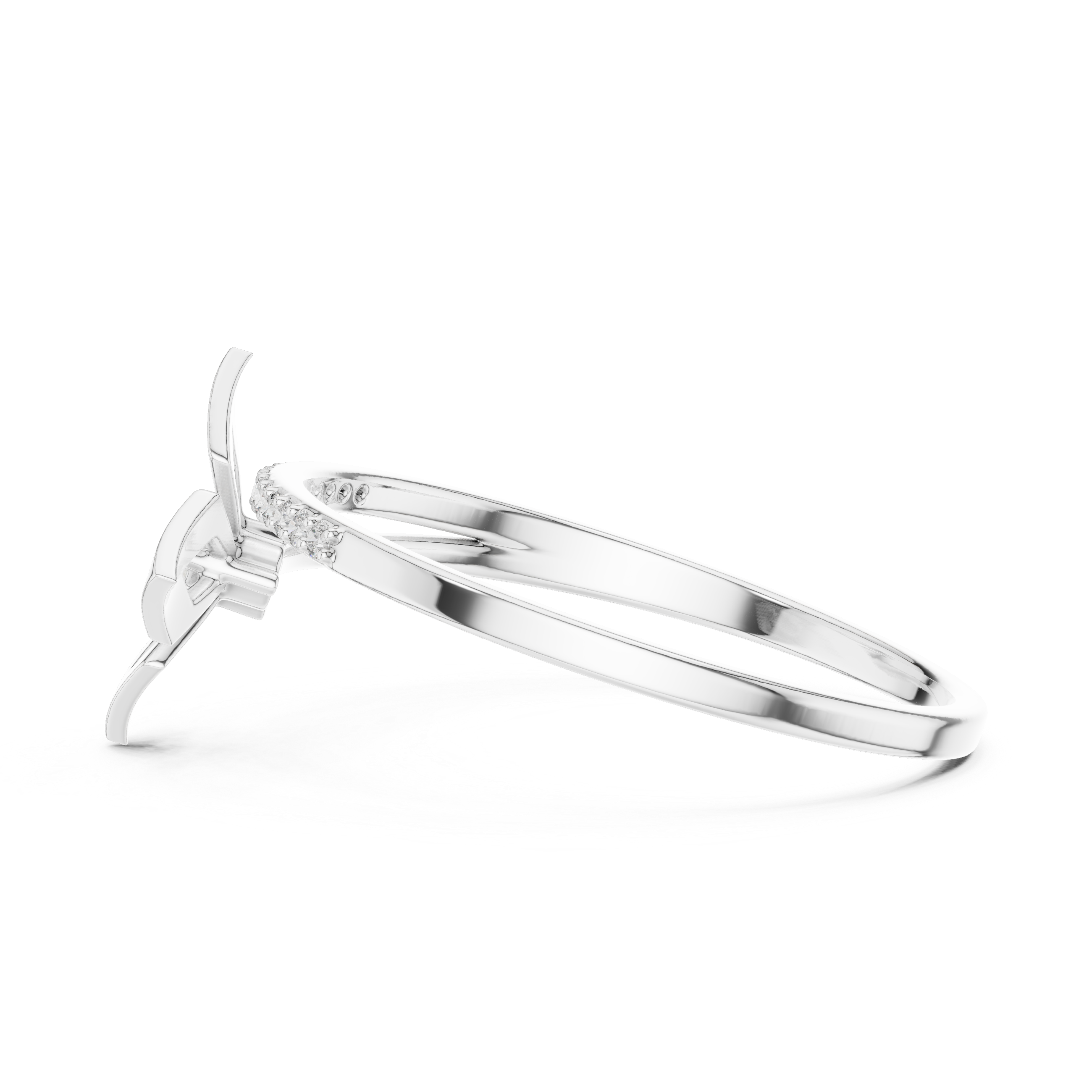 Elegant Bow Design Diamond Ring