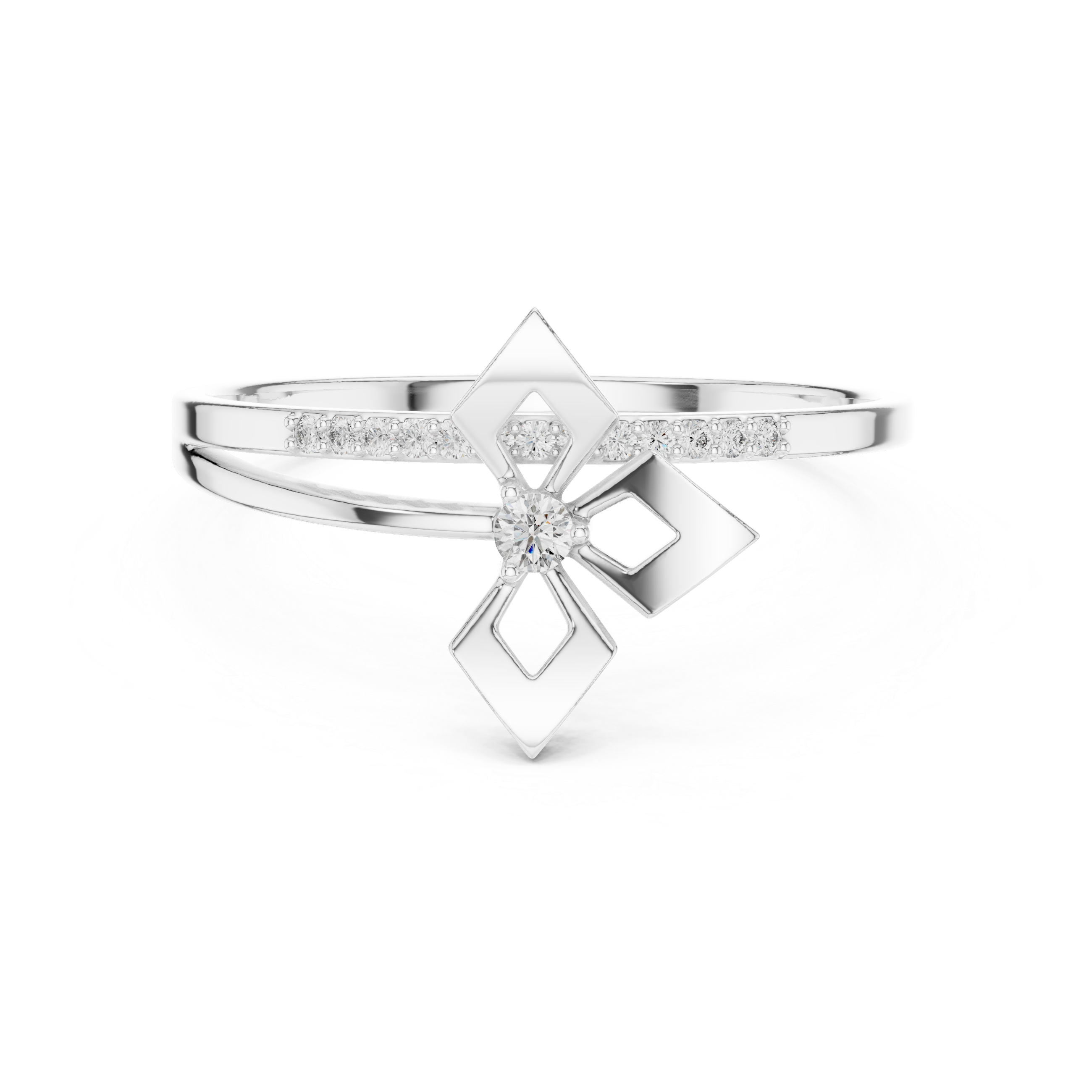 Elegant Bow Design Diamond Ring